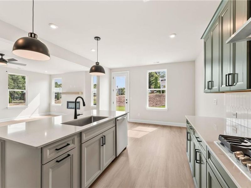 Furnished interior view inside a new home in The Village at Shallowford, Kennesaw (Image 6). Furnished interior view inside a new home in The Village at Shallowford, Kennesaw (Image 6).
