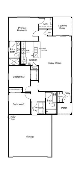 2D floor plan layout of this home in Wildflower Reserve, Tucson, AZ (Image 2).