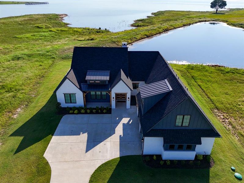 Drone / aerial view of a nearby body of water Drone / aerial view of a nearby body of water