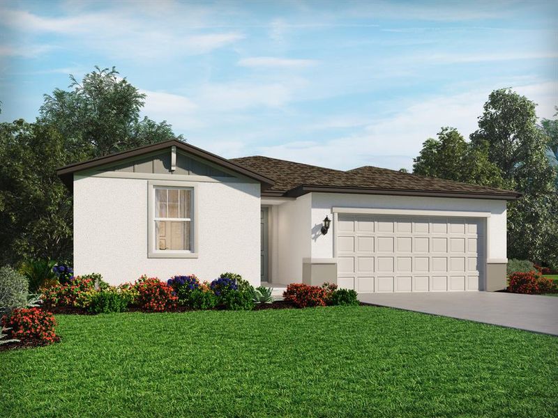 Front exterior of a new home in , Parrish, FL, highlighting curb appeal (Image 1). Front exterior of a new home in , Parrish, FL, highlighting curb appeal (Image 1).