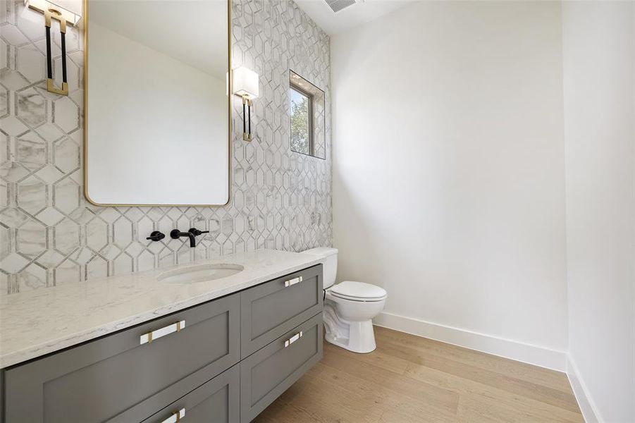 Powder room off second living