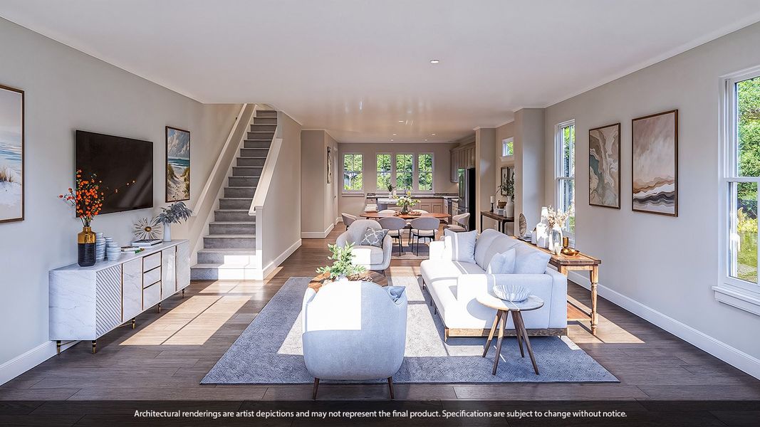 Furnished interior view inside a new home in Nichols Landing, Charlotte (Image 10).