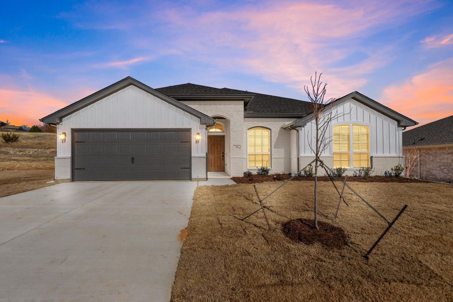 Representative exterior photo of a completed home built from the Iverson I by Cheldan Homes in Pitcock Addition, Graham, TX (Image 28).