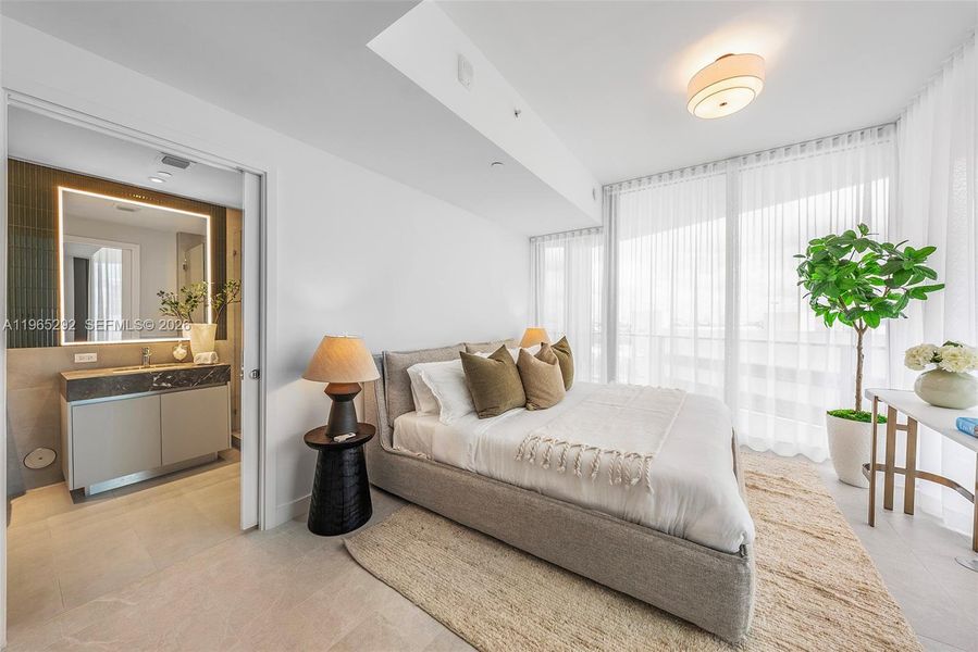 Furnished interior view inside a new home in Five Park, Miami Beach (Image 5).