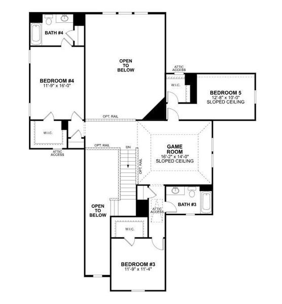 2D floor plan layout of this home in Lone Star Landing, Montgomery, TX (Image 5).