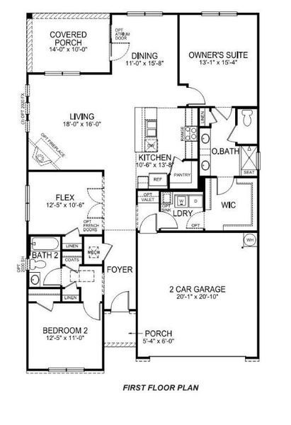 2D floor plan layout of this home in Brookside, Troutman, NC (Image 4).