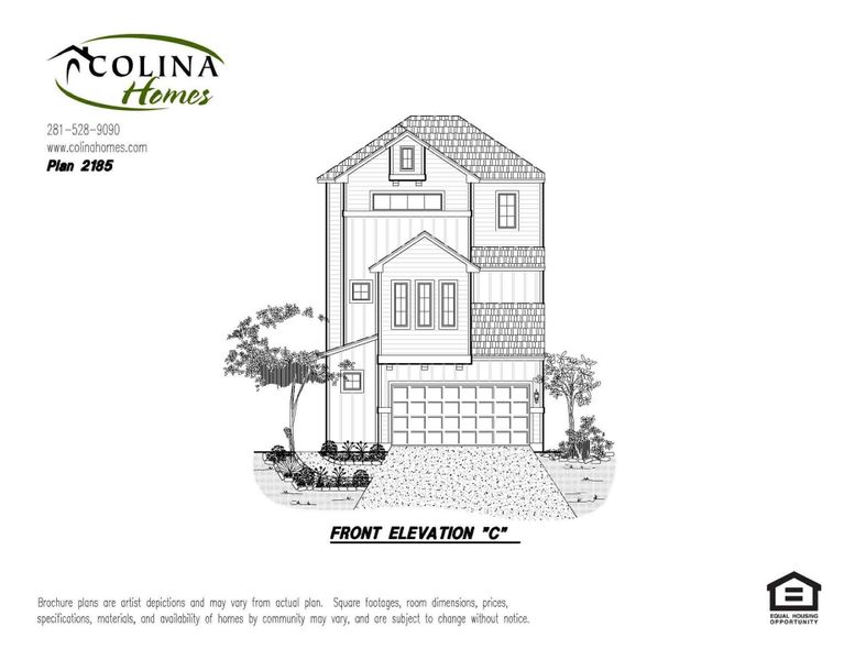 Exterior rendering of this home design in Regents Court, Houston, TX (Image 6).