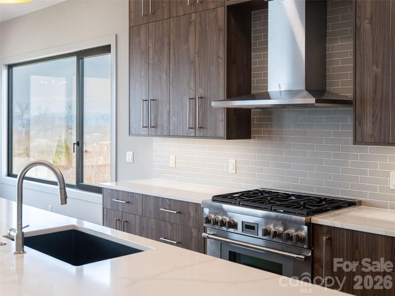 Kitchen with Thermador Gas Stove