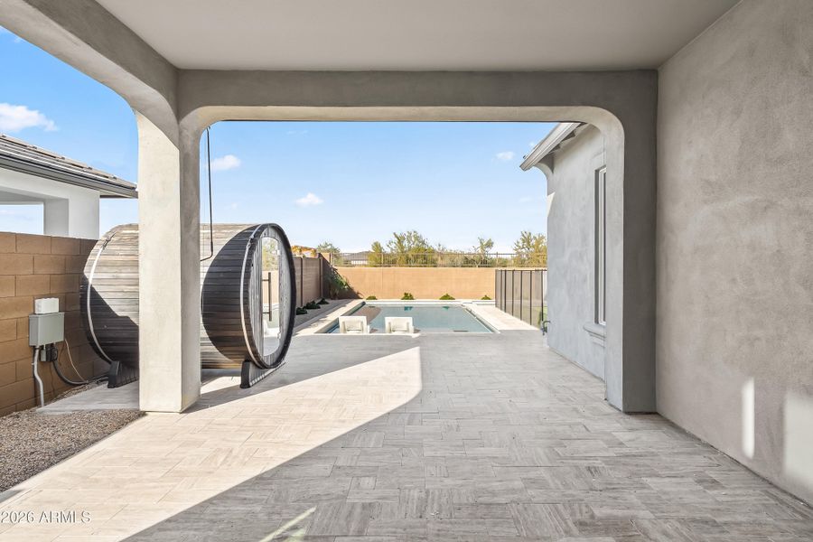 Covered Travertine Patio Covered Travertine Patio