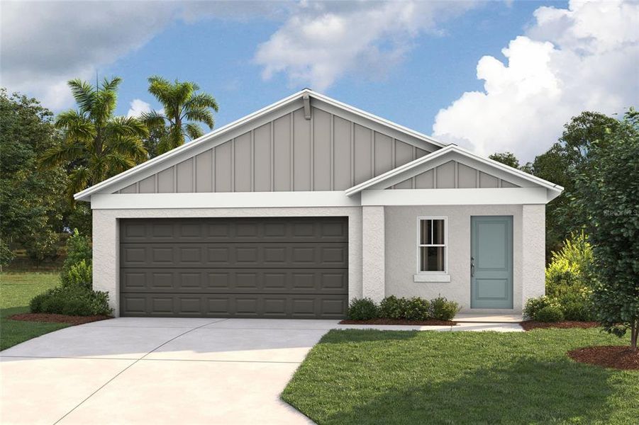 Front exterior of a new home in Wynnstone, Davenport, FL, highlighting curb appeal (Image 1). Front exterior of a new home in Wynnstone, Davenport, FL, highlighting curb appeal (Image 1).