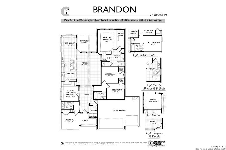 2D floor plan layout of this home in The Reserve at Potranco Oaks, Castroville, TX (Image 5).