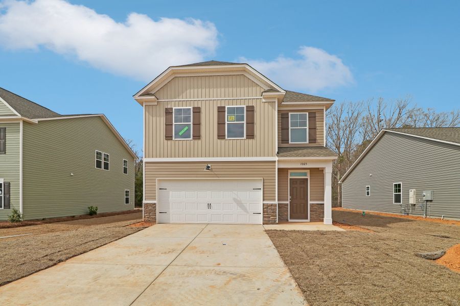 Representative exterior photo of a completed home built from the Hidden Creek II by Great Southern Homes in Worthington, Hephzibah, GA (Image 22).