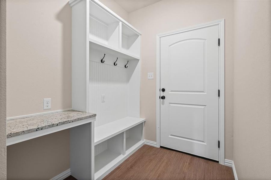 Hall nook near entry to garage