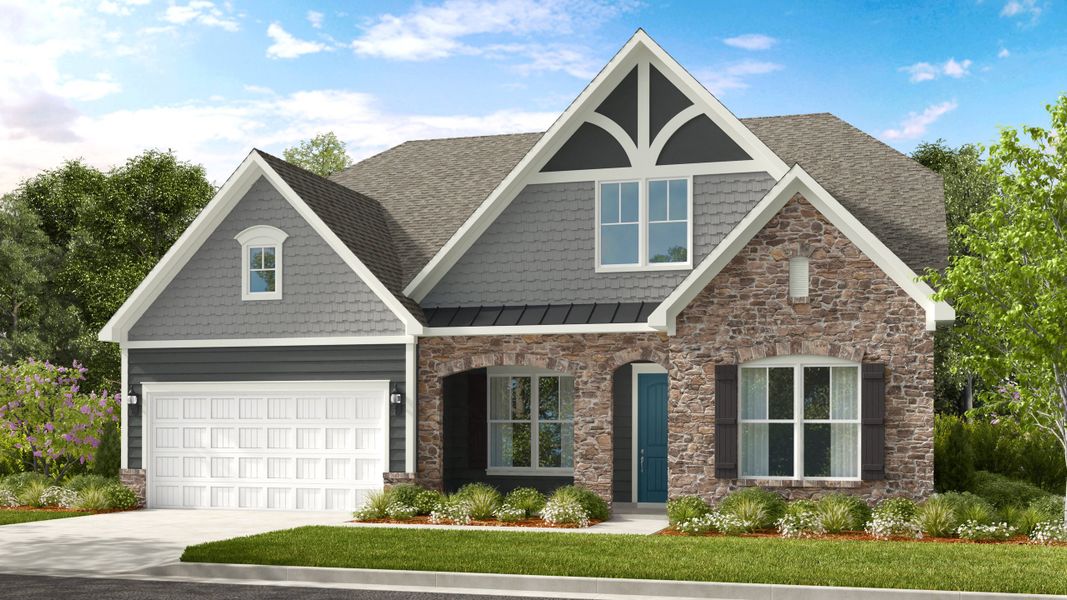 Representative exterior photo of a completed home built from the Whitmore II by Taylor Morrison in Stafford at Langtree, Mooresville, NC (Image 19).