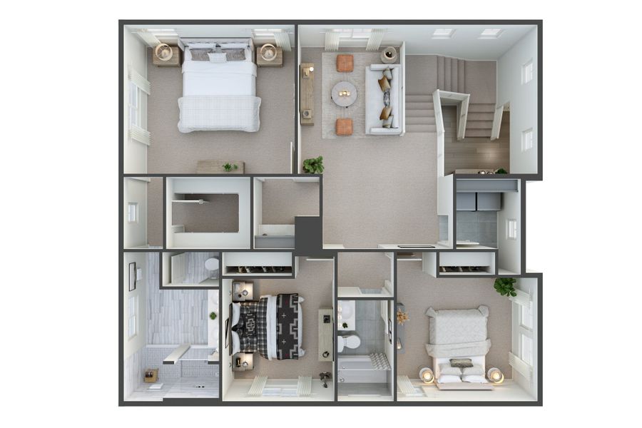 2D floor plan layout for the 3502 by Tri Pointe Homes in The Aurora Highlands, Aurora, CO (Image 3).