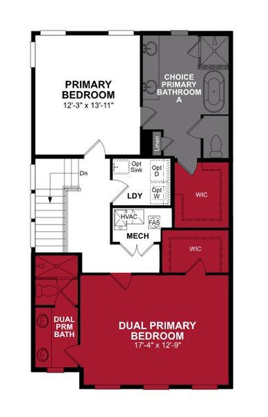 2D floor plan layout of this home in The Groves at Myrtle, Roswell, GA (Image 4).
