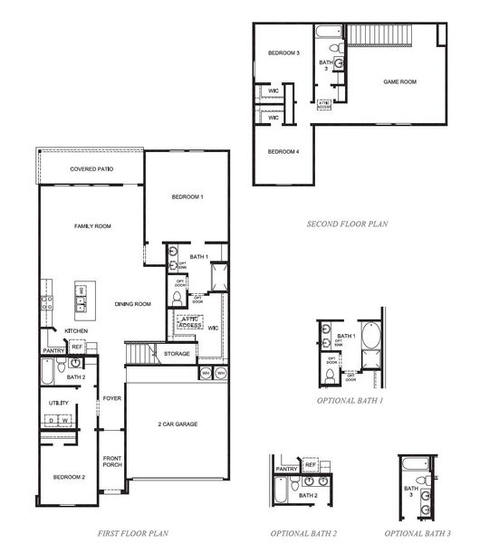 2D floor plan layout for the Mitchell by D.R. Horton in Holly Ridge, Rosenberg, TX (Image 3).