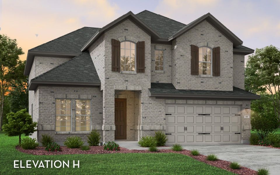 Representative exterior photo of a completed home built from the Hayden by CastleRock Communities in Arcadia Ridge, San Antonio, TX (Image 2). Representative exterior photo of a completed home built from the Hayden by CastleRock Communities in Arcadia Ridge, San Antonio, TX (Image 2).