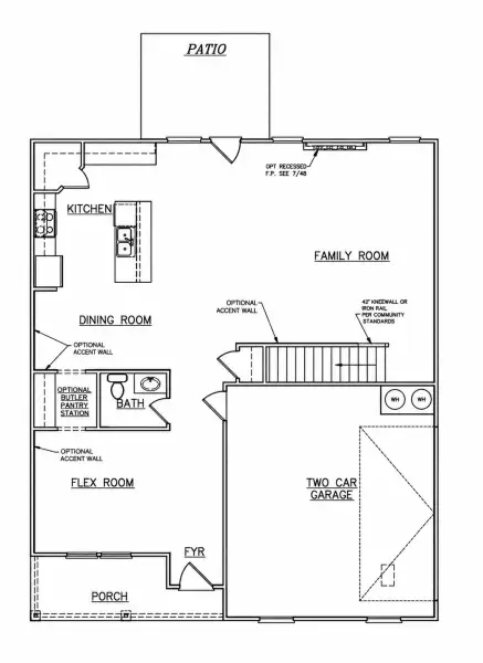 2D floor plan layout for the Sinclair - 21060 by Dream Finders Homes in Millstone Manor, Conyers, GA (Image 2). 2D floor plan layout for the Sinclair - 21060 by Dream Finders Homes in Millstone Manor, Conyers, GA (Image 2).