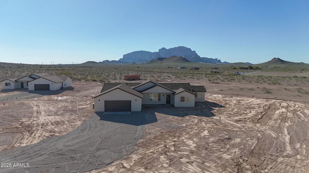 Aerial view Front view with Mountains Aerial view Front view with Mountains