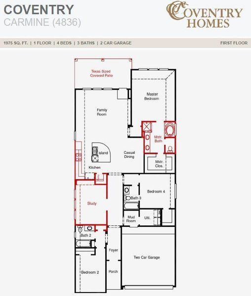 2D floor plan layout of this home in Legacy, League City, TX (Image 2). 2D floor plan layout of this home in Legacy, League City, TX (Image 2).