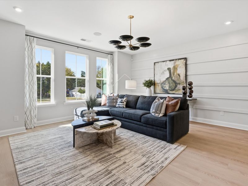 Representative furnished interior of a home built from the Dahlia by Tri Pointe Homes in Bellflower, Charlotte (Image 34).