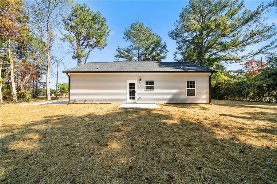 Exterior details and patio area of a home in , Cedartown (Image 2). Exterior details and patio area of a home in , Cedartown (Image 2).