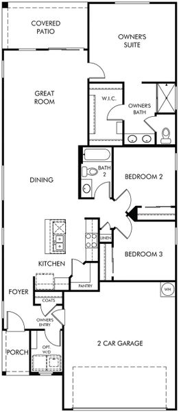 2D floor plan layout for the Garden by Meritage Homes in La Estancia - Homestead, Tucson, AZ (Image 3).