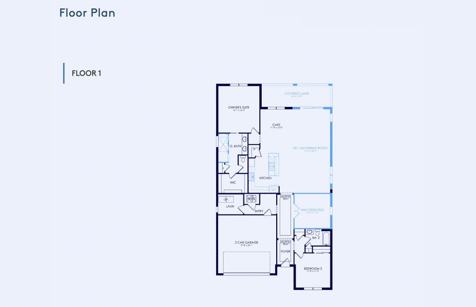2D floor plan layout of this home in Spencer Glen, Riverview, FL (Image 4).