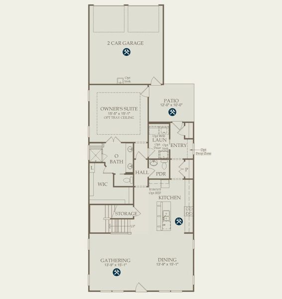 2D floor plan layout for the Royston by Pulte Homes in Point Hope, Charleston, SC (Image 6).