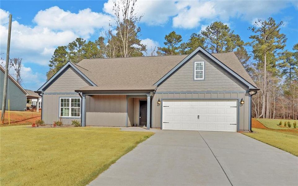 Front exterior of a new home in , Lavonia, GA, highlighting curb appeal (Image 1). Front exterior of a new home in , Lavonia, GA, highlighting curb appeal (Image 1).