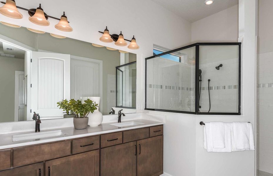 Owner's Bathroom with Dual Sinks and Walk-In Shower