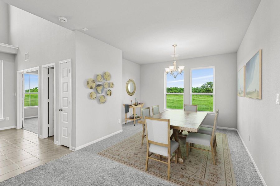 Elegant dining room off the foyer (*Photo not of actual home and used for illustration purposes only.)