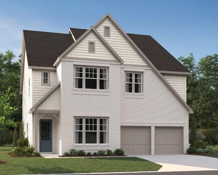 Representative exterior photo of a completed home built from the Leyland by Ashton Woods in East Harbor II at Chestatee, Dawsonville, GA (Image 3).