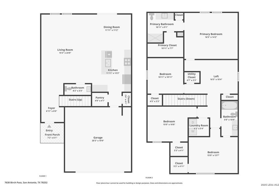 2D floor plan layout of this home in Hennersby Hollow, San Antonio, TX (Image 7).
