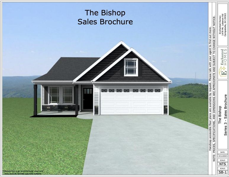 Front exterior of a new home in Cleveland Meadows, Spartanburg, SC, highlighting curb appeal (Image 16).