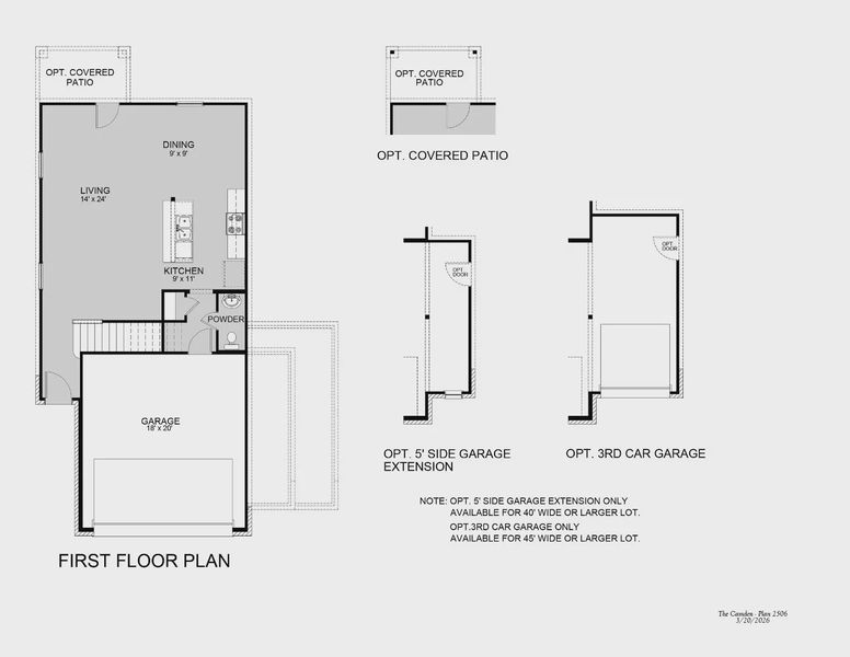2D floor plan layout for the The Camden by Legend Homes in Melissa Ranch, San Antonio, TX (Image 3).
