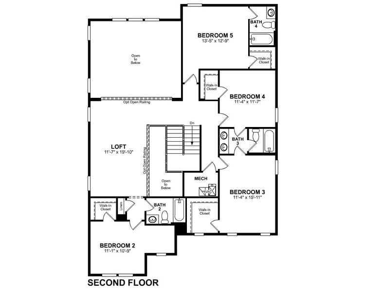 2D floor plan layout for the Shelby by Beazer Homes in Wisteria at GreenHouse, Marietta, GA (Image 4). 2D floor plan layout for the Shelby by Beazer Homes in Wisteria at GreenHouse, Marietta, GA (Image 4).