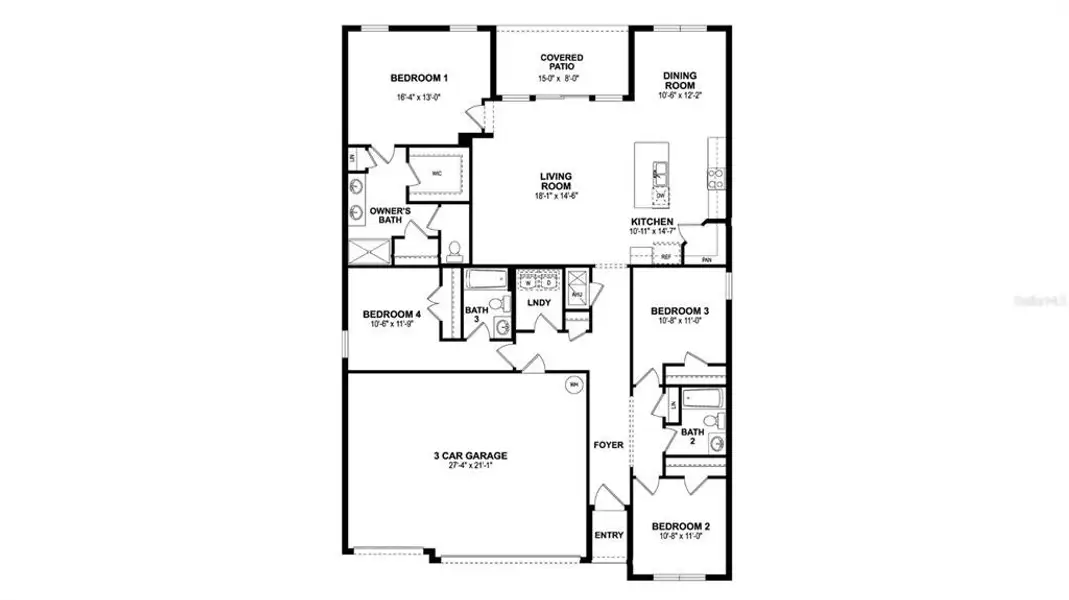 2D floor plan layout of this home in Rye Crossing, Parrish, FL (Image 3).