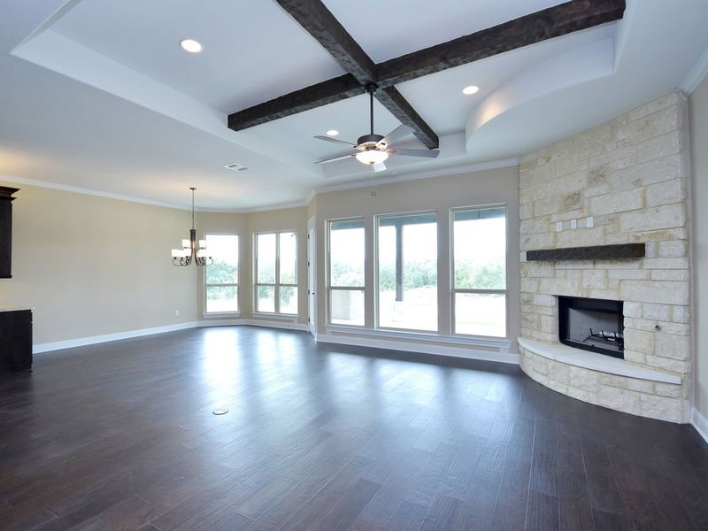 Representative unfurnished interior of a home built from the Madera II by Giddens Homes in Scofield Farms Estates, Georgetown (Image 358).