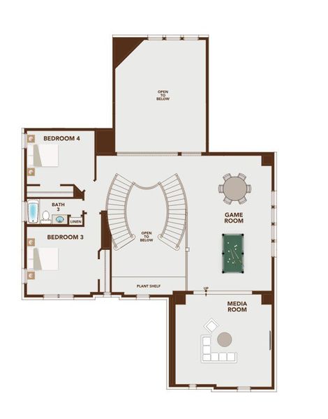 2D floor plan layout for the Downton Abbey by Grand Homes in Providence Cove, McKinney, TX (Image 5). 2D floor plan layout for the Downton Abbey by Grand Homes in Providence Cove, McKinney, TX (Image 5).