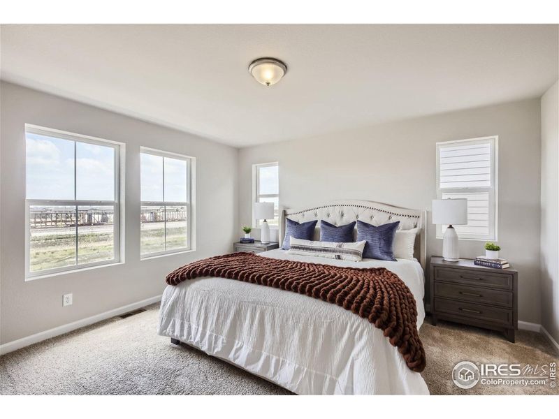 Spacious primary bedroom - Same Floor Plan, Different Model.