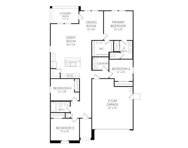 2D floor plan layout of this home in Rancho Mirage, Maricopa, AZ (Image 4).