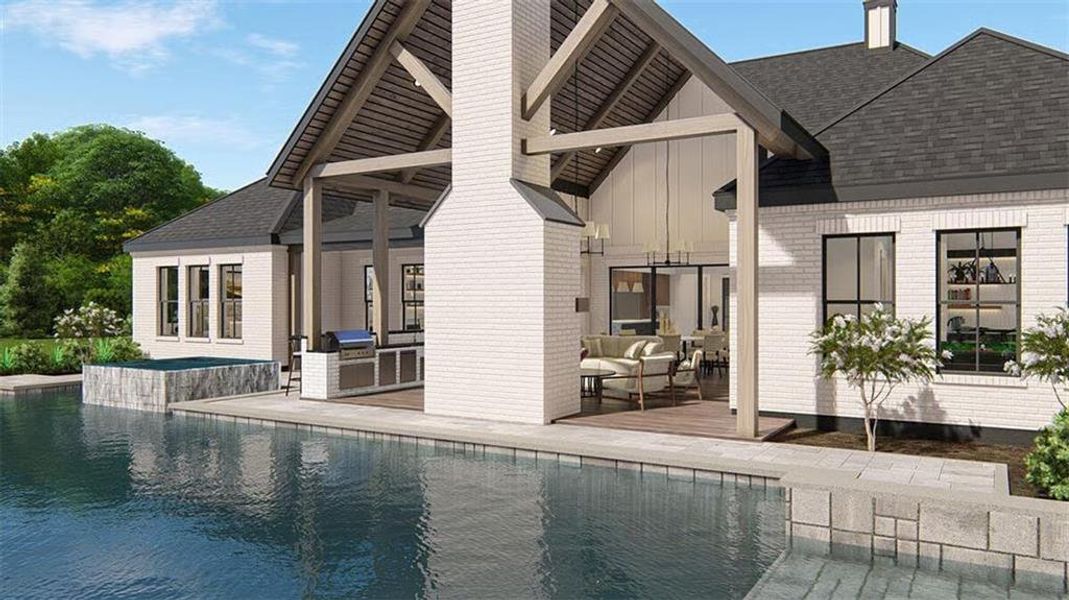 Front exterior of a new home in , Woodstock, GA, highlighting curb appeal (Image 1).