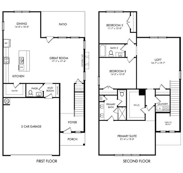 2D floor plan layout of this home in Sycamore Grove, Murfreesboro, TN (Image 3).
