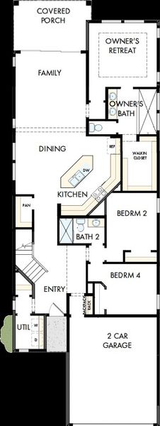 2D floor plan layout of this home in Sienna - Grove Collection, Missouri City, TX (Image 5). 2D floor plan layout of this home in Sienna - Grove Collection, Missouri City, TX (Image 5).