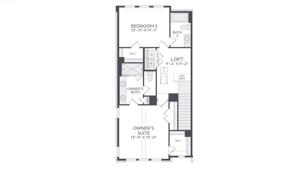 2D floor plan layout for the Magnolia End Left by Cadence Homes in The Preserve on the Park, Addison, TX (Image 5). 2D floor plan layout for the Magnolia End Left by Cadence Homes in The Preserve on the Park, Addison, TX (Image 5).
