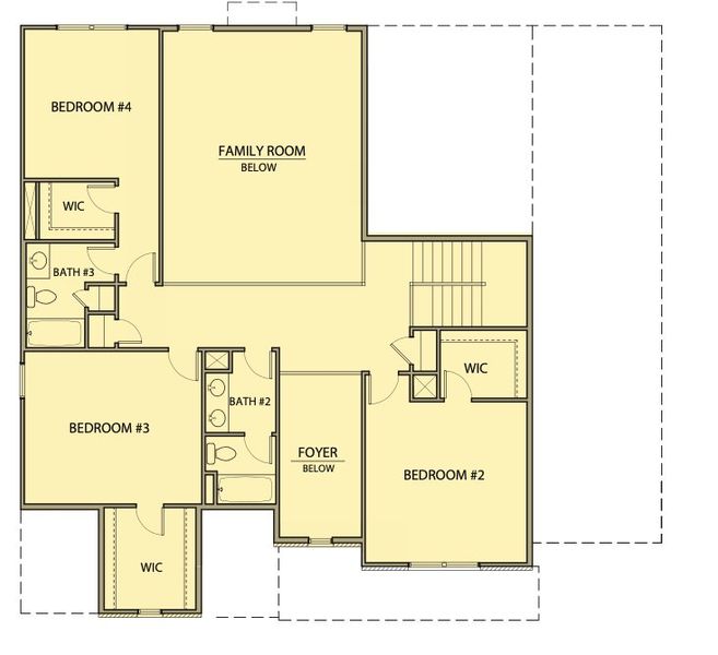 2D floor plan layout for the Benjamin II by Kerley Family Homes in Springside Reserve, Powder Springs, GA (Image 4).