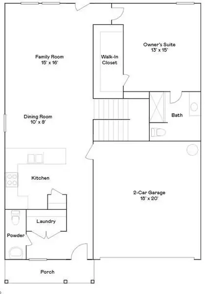 2D floor plan layout of this home in Windrose Green: Watermill Collection, Angleton, TX (Image 3).