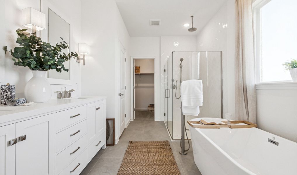 Primary bath with glass shower enclosure Primary bath with glass shower enclosure